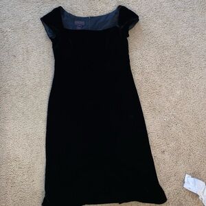 Ralph Lauren Black Midi Dress VELVET RARE 1990's